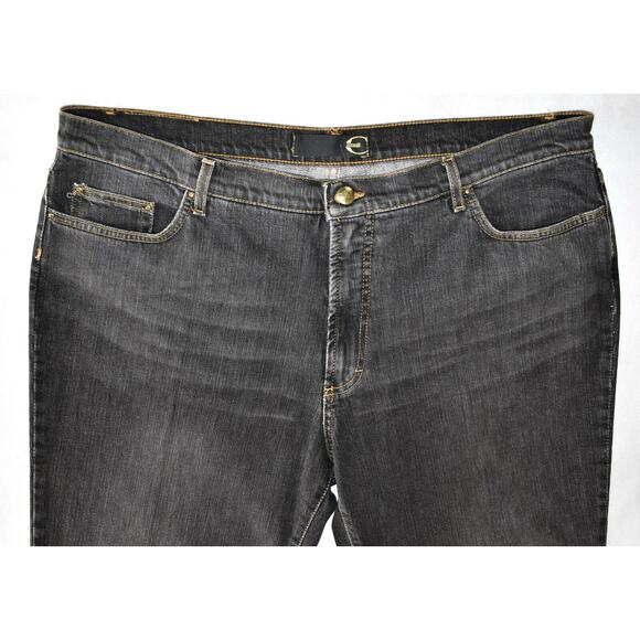 B0 Auth JUST CAVALLI ROBERTO CAVALLI Washed Black Straight Leg Jeans Sz W40 L35 - Picture 2 of 7